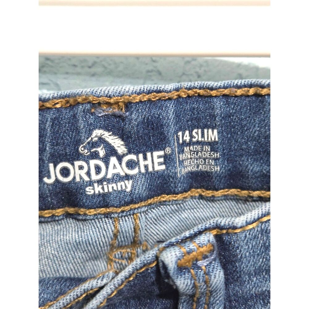 Girl's Jordache Distressed Skinny Leg Jeans Sz 14 Slim - Picture 3 of 7
